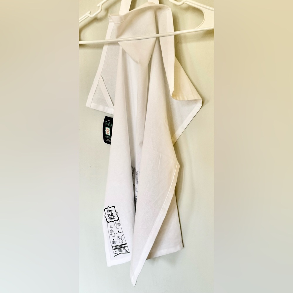 NWT Adulting is Bullshit Printed "Hang Tight" Kitchen Towel: White & Black - Picture 8 of 11